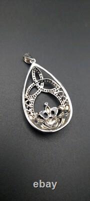 BORU Trinity Teardrop Claddagh Pendant Sterling Silver 925 made In Ireland