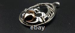 BORU Trinity Teardrop Claddagh Pendant Sterling Silver 925 made In Ireland