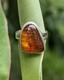Baltic Cognac Amber Artisan Hand Made Sterling Silver Ring Sz6.5. A5c