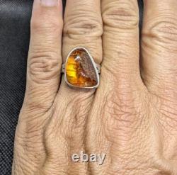Baltic Cognac Amber Artisan Hand Made Sterling Silver Ring Sz6.5. A5c Baltic Cognac Amber Artisan Hand Made Sterling Silver Ring Sz6.5. A5c
