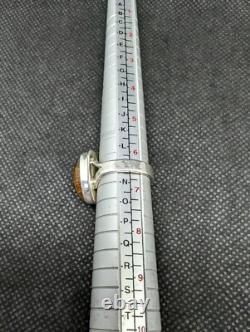 Baltic Cognac Amber Artisan Hand Made Sterling Silver Ring Sz6.5. A5c