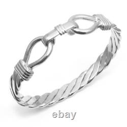 Bangle Men's Sterling Silver Heavy Handmade Twist Design 67g UK Made