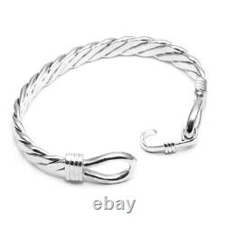 Bangle Men's Sterling Silver Heavy Handmade Twist Design 67g UK Made