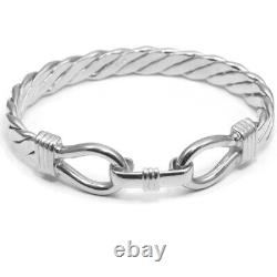 Bangle Men's Sterling Silver Heavy Handmade Twist Design 67g UK Made