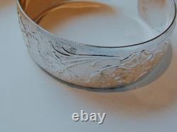 Bangle Sterling Silver 925 Vintage Made in 1961 Flower Design (M5VV)