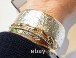 Bangle Sterling Silver 925 Vintage Made in 1961 Flower Design (M5VV) Bangle Sterling Silver 925 Vintage Made in 1961 Flower Design (M5VV)