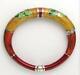 Bangle Sterling Silver Enameled Hand Made Bangle Made in Italy Size 5