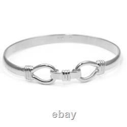 Bangle Unisex Sterling Silver Heavy Handmade Double Buckle 24g UK Made