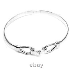 Bangle Unisex Sterling Silver Heavy Handmade Double Buckle 24g UK Made