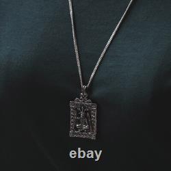 Baphomet pendant necklace unisex made sterling silver 925 Satan Pentagram goat