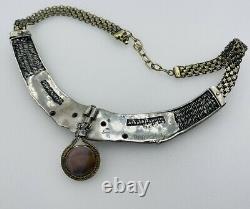 Baruch Kraus Israel Vintage Sterling Silver Hand Made Modernist Necklace