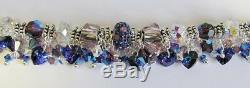 BeCharmed Bracelet Made With Swarovski Bermuda Blue, Heliotrope & 925 Silver