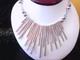 Beautiful Hand Made Sterling Silver Mexican Modernist Sun Ray 18.5 Choker