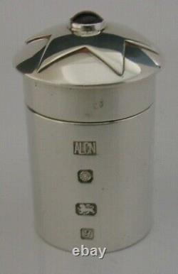 Beautiful Modernist English Sterling Silver Box Gem Set Hand Made 1998