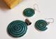Beautiful Natural Turquoise Sterling Silver Earrings & Pendant Set Hand Made