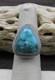 Beautiful Navajo Made Turquoise and Sterling Silver Triangle Ring Size 6 3/4+