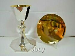 Beautiful Sterling Silver Chalice & Sterling Silver Paten, Made by Piana (CU930)