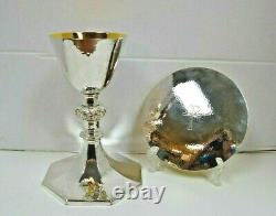 Beautiful Sterling Silver Chalice & Sterling Silver Paten, Made by Piana (CU930)