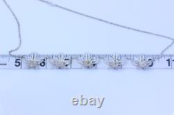 Beautiful Sterling Silver Hand Made 5 Iris Link Necklace 18.5- 13650