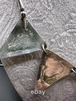 Beautiful & Unique Artisan Made Sterling Silver & Tourmaline Panel Necklace