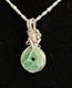 Beautiful Vintage Designer Made Sterling Silver Jade Pendant