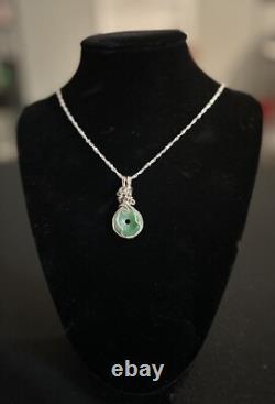 Beautiful Vintage Designer Made Sterling Silver Jade Pendant