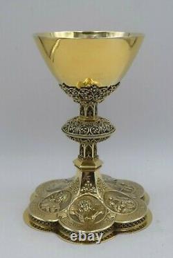 + Beautiful Vintage Gothic Chalice, All Sterling Silver, Made in Belgium (CU925)