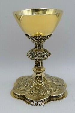 + Beautiful Vintage Gothic Chalice, All Sterling Silver, Made in Belgium (CU925)
