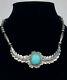 Beautiful Vintage Turquoise & Sterling Silver Native American Hand Made Necklace