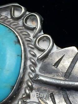 Beautiful Vintage Turquoise & Sterling Silver Native American Hand Made Necklace