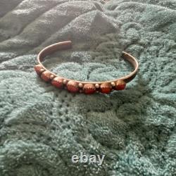 Beautiful Vintage hand Made NavajoSterling Silver Cuff Bracelet With Stones