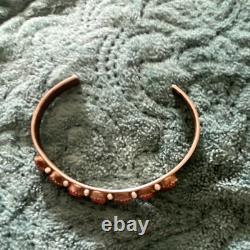 Beautiful Vintage hand Made NavajoSterling Silver Cuff Bracelet With Stones
