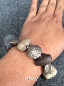 Beautiful artisan hand made sterling Silver 925 brown black stone Bracelet