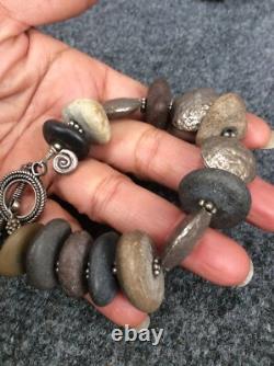 Beautiful artisan hand made sterling Silver 925 brown black stone Bracelet