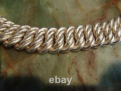 Beautiful preowned sterling silver necklace & bracelet, made in Italy -130 grams