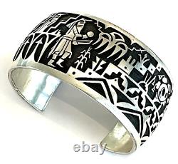 Beautifully Made Sterling Silver Hopi Cuff Bracelet with Intricate Detail
