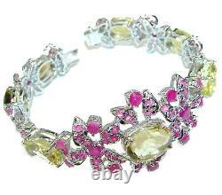 Bernadette Italy made Luxurious Lemon Quartz Ruby. 925 Sterling Silver handcraf