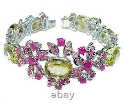 Bernadette Italy made Luxurious Lemon Quartz Ruby. 925 Sterling Silver handcraf