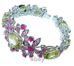 Bernadette Italy made Luxurious Lemon Quartz Ruby. 925 Sterling Silver handcraf