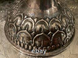 Big German Eugene Ferner Hand Made Sterling Silver Coffee / Tea Set Candlesticks