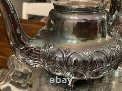 Big German Eugene Ferner Hand Made Sterling Silver Coffee / Tea Set Candlesticks