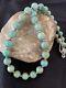 Blue Green Royston Turquoise Navajo Pearls Sterling Silver Necklace 1379