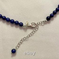 Blue Lapis Sterling Silver Beaded Necklace made in Italy