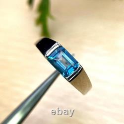 Blue Topaz Ring 925 Sterling Silver Engagement Ring Jewelry Crush Gift for Love