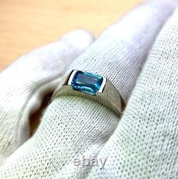 Blue Topaz Ring 925 Sterling Silver Engagement Ring Jewelry Crush Gift for Love