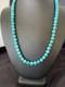 Blue Turquoise 8 mm Navajo Sterling Silver Necklace 18 10680