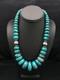 Blue Turquoise Chunky Navajo Sterling Silver Necklace 20 2694