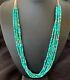 Blue Turquoise Heishi Bead Navajo Sterling Silver Necklace 22 10921