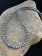 Blue Turquoise Navajo Pearls 4mm Sterling Silver Bead 16 Necklace 94116