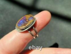 Boho Opal Ring Sterling Silver Size 9.5 Australian Boulder made by Moon Haus